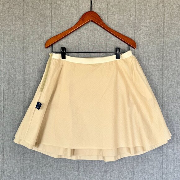 Ralph Lauren Sport Light Tan 100% Cotton Pleated A Line Short Skirt Size 14 - Picture 7 of 13